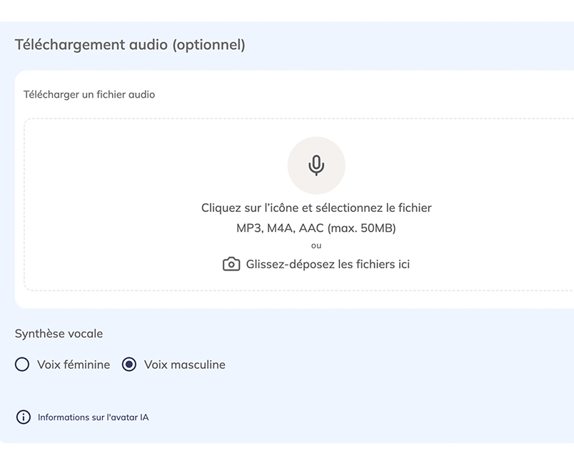 Interface de personnalisation de la voix